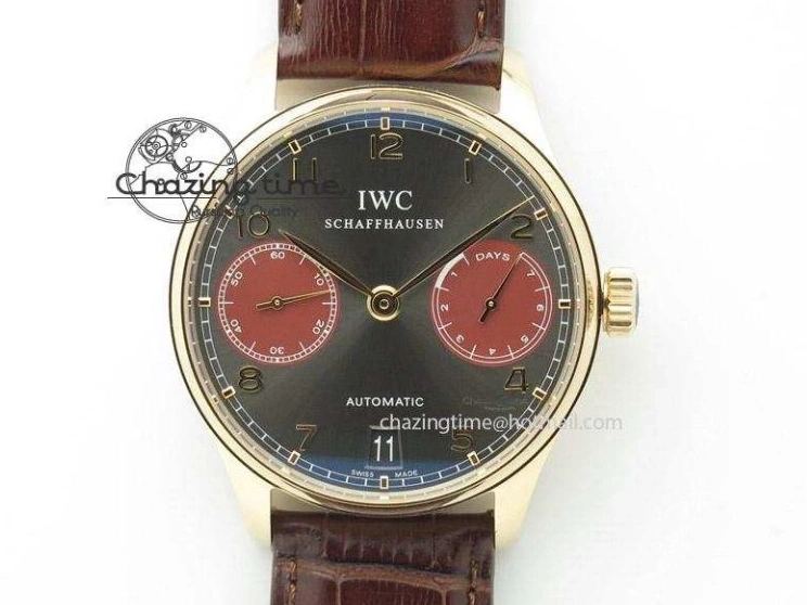 MIROTIME 0217 Modern Portuguese IW371404 ZF V3 1:1 Best Edition SS Black Dial On Black Leather Strap A 7267